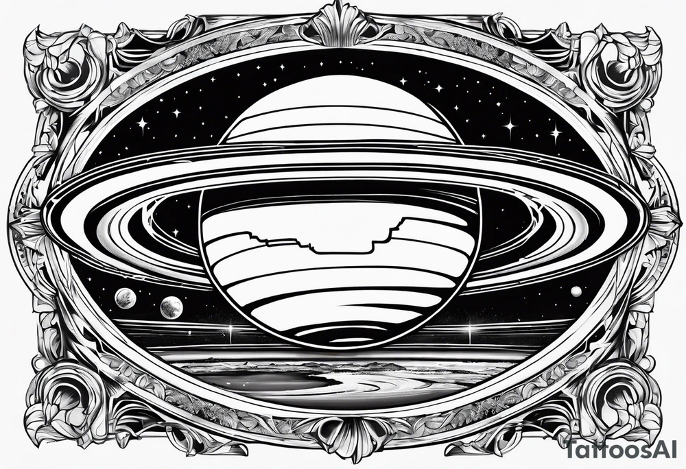 saturn in a mirror tattoo idea