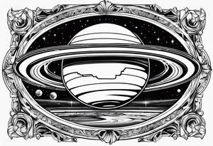 saturn in a mirror tattoo idea