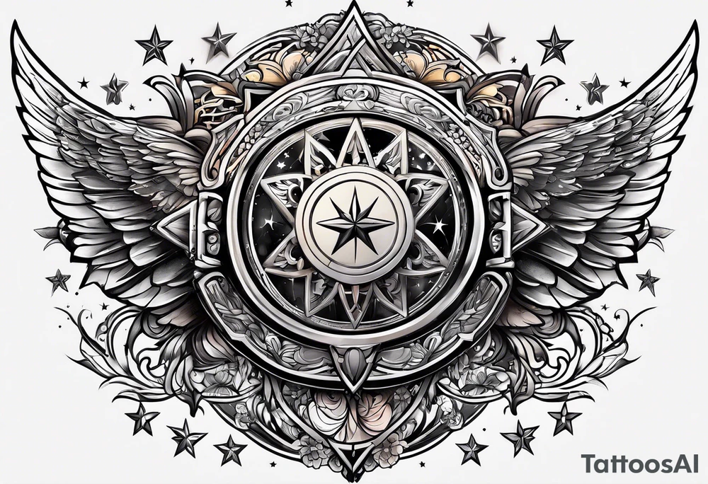 The name Drew with stars tattoo idea
