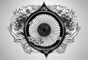 Basic Black Japanese fan tattoo idea