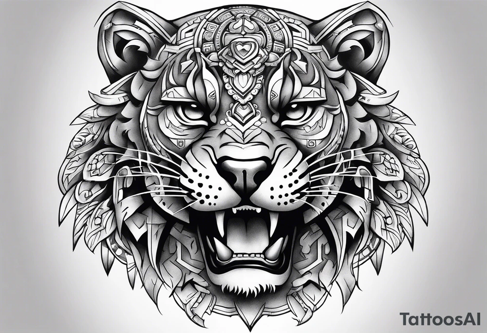 aztec jaguar chicano homage tattoo idea