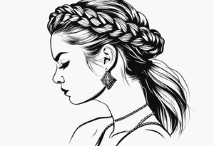 Eine Elfe mit dutch braids der ganze Körper ist zu sehen tattoo idea