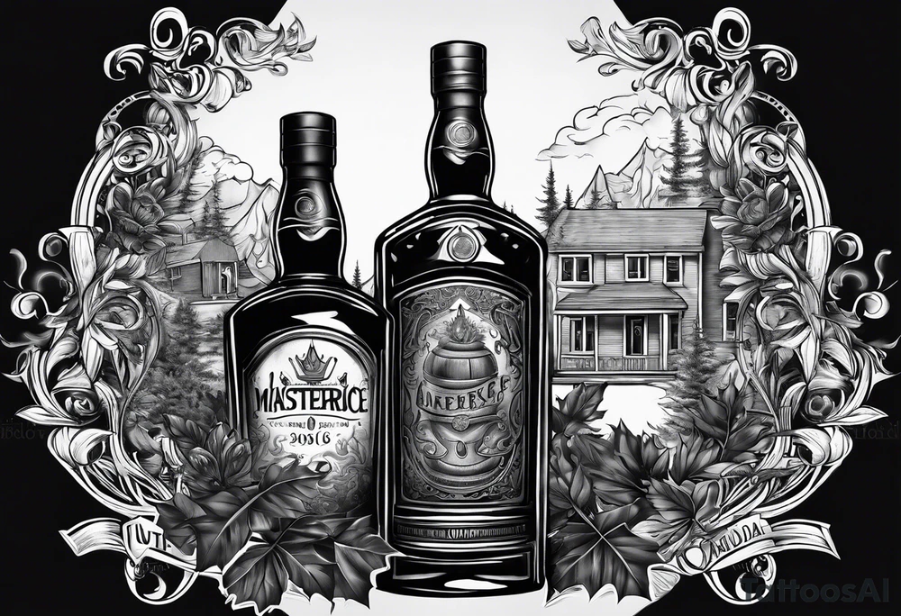 Imported supreme Canadian whiskey tattoo idea