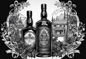 Imported supreme Canadian whiskey tattoo idea
