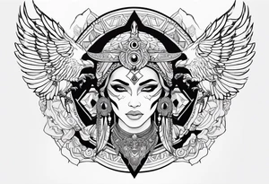 kali, alien goddess, valkrye, pirate, zen, pachamama, lotus, blank panther, eagle, skull tattoo idea