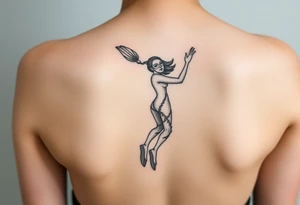 Freediving Woman with fins tattoo idea