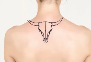 Longhorn skull Sideways with Texas flag shoulder tattoo idea