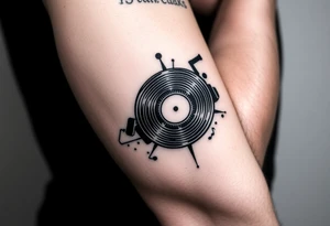 vinyl records as an expression of love for house music tattoo idea