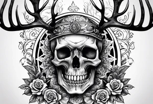 death riding on a reindeer skeleton tattoo idea