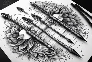 flaming arrows raining down from sky tattoo idea