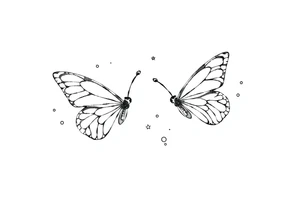 Basic butterflies with lots of sparkles and some bubbles tattoo idea