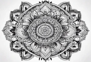 Mandala pattern for woman butt tattoo idea