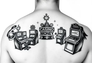 Casino, money, slot machines Las Vegas tattoo idea