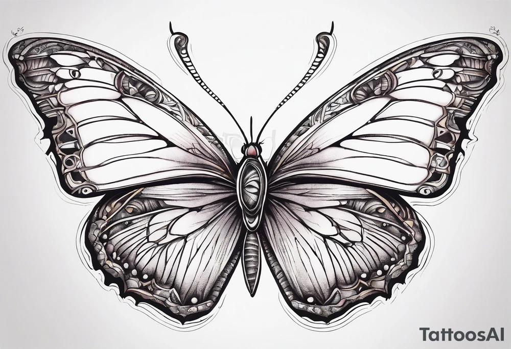 butterfly made of viscerae tattoo idea