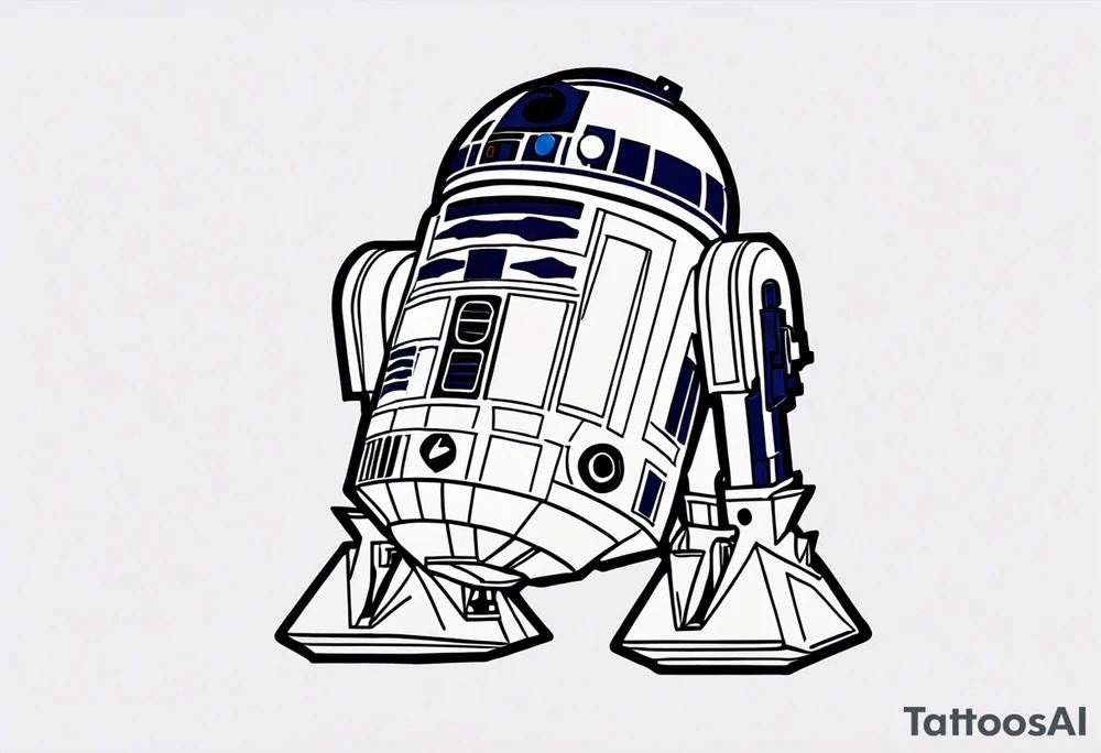 Simple, small R2-D2 from Star Wars, with initials R2D2J tattoo idea