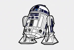 Simple, small R2-D2 from Star Wars, with initials R2D2J tattoo idea