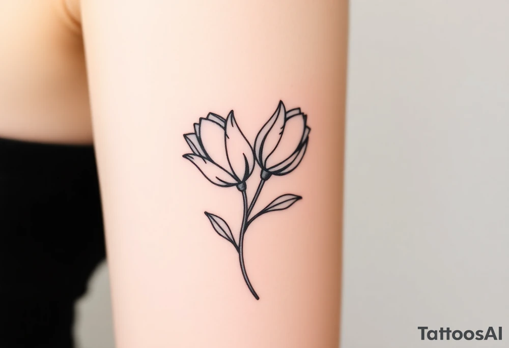 two intertwined tulips with stem tattoo idea