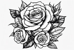 roses and forest tattoo idea