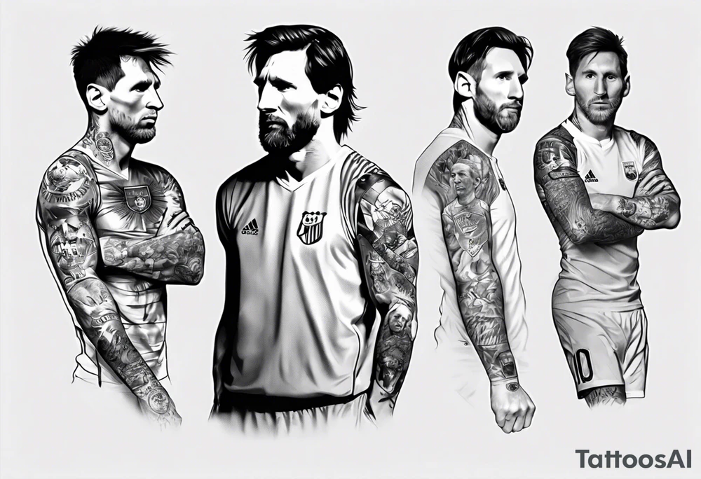 Icons portraits 
ARM SLEEVE 
REALISTIC
lionel messi tattoo idea