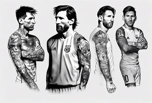Icons portraits 
ARM SLEEVE 
REALISTIC
lionel messi tattoo idea