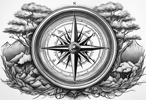 mountains sea 
music compass tree roots tattoo idea