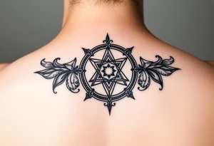 A abundance and protection symbol that says so mote it be tattoo idea