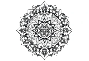 intricate mandala with sacred geometry and cosmic elements tattoo idea