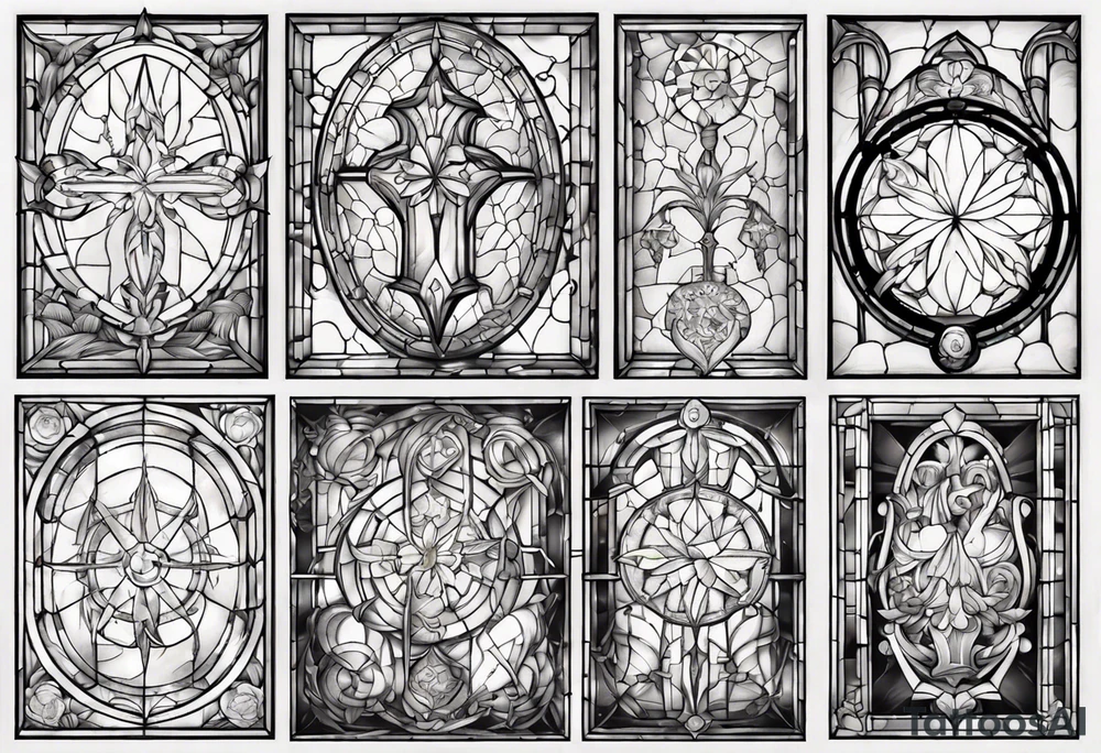 Stained glass window tattoo idea