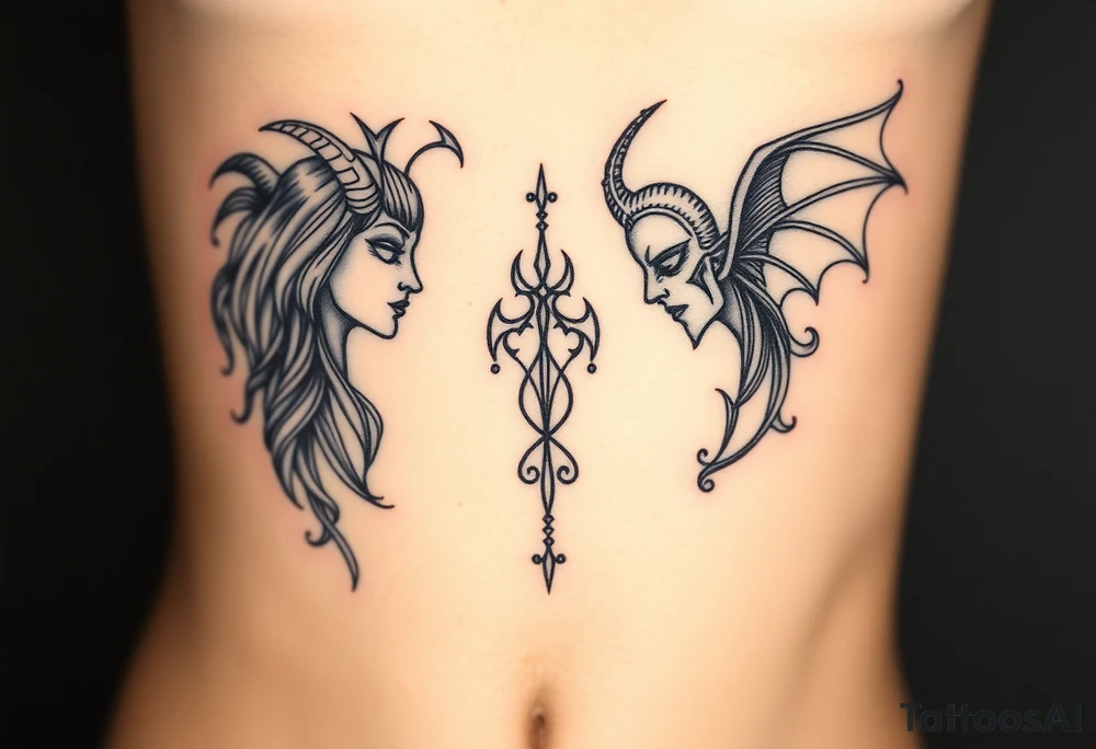 Good and evil tattoo idea