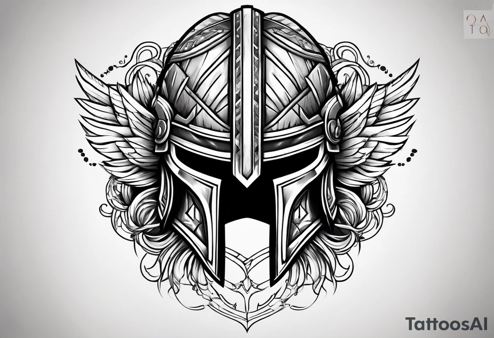Spartan helmet tattoo idea