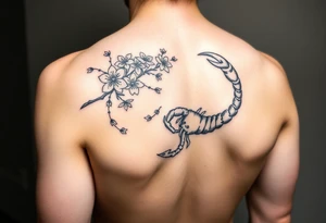 Cherry blossoms constellation scorpio and cancer tattoo idea