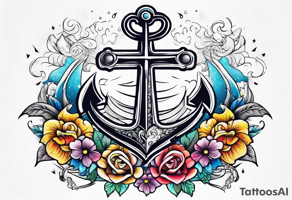 Anchor cross tattoo idea