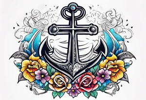 Anchor cross tattoo idea