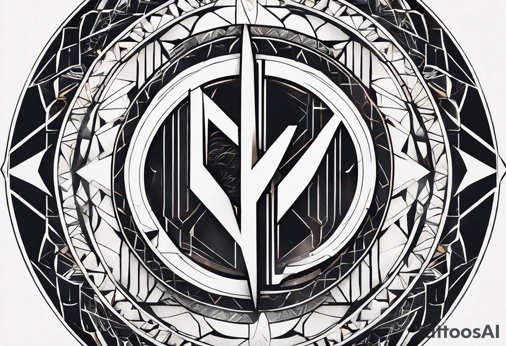 letter delta inside a chain circle, subtle, womanly, simplistic tattoo idea