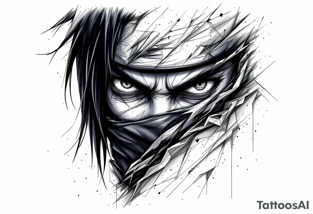 Sleeve of sasuke eyes tattoo idea