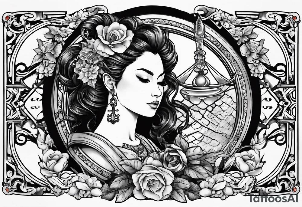 with lady juctice emblem a sword and a scale tattoo idea with lady juctice emblem a sword and a scale tattoo idea