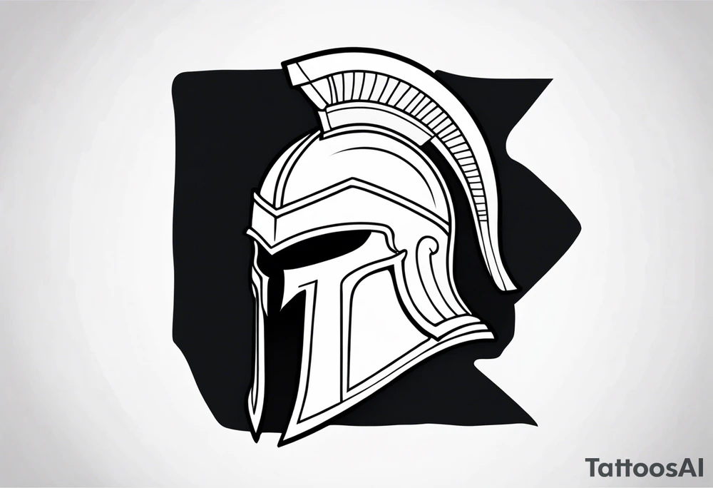 Ancient spartan helmet in a trinity symbol tattoo idea