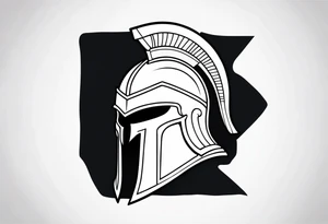 Ancient spartan helmet in a trinity symbol tattoo idea