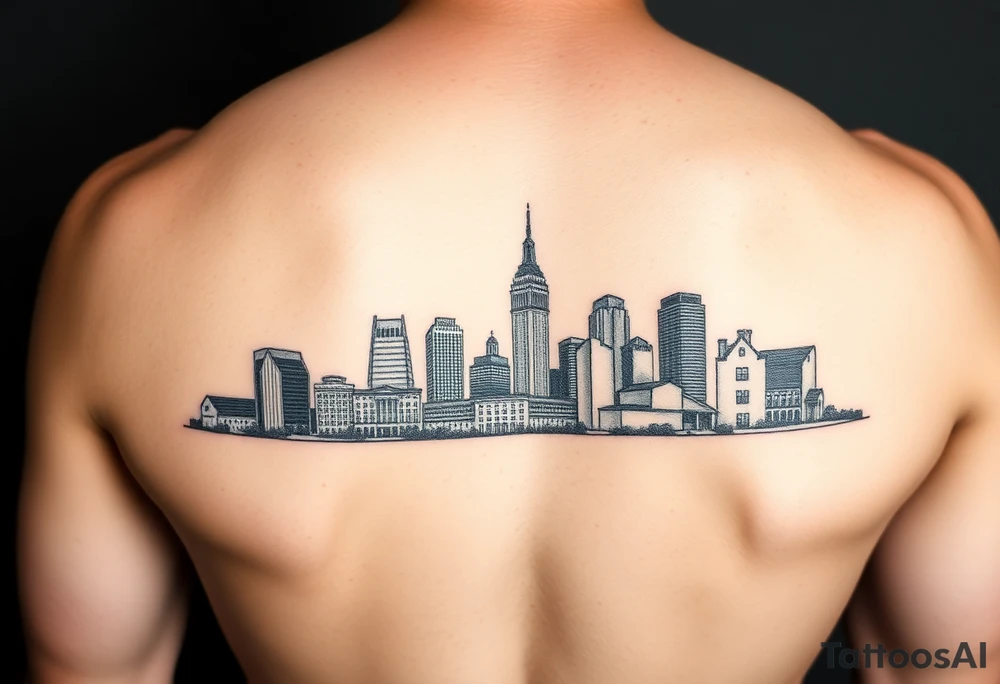 Baltimore Maryland Skyline With Baltimore Heritage tattoo idea
