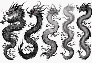 long chinese dragon with scales tattoo idea