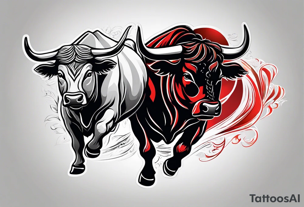 Bull vs bull fighter tattoo idea
