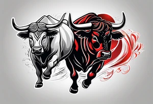 Bull vs bull fighter tattoo idea