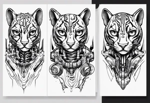 cybernetic ocelot tattoo idea