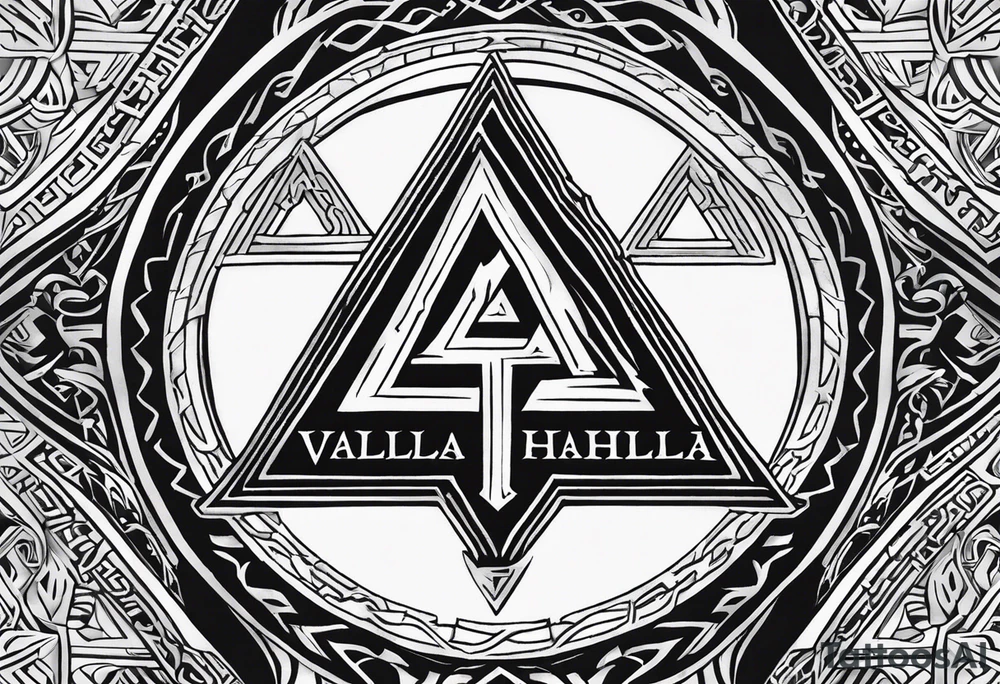 Valhalla shield valknut sword tattoo idea