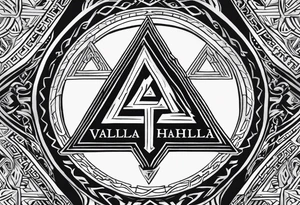 Valhalla shield valknut sword tattoo idea