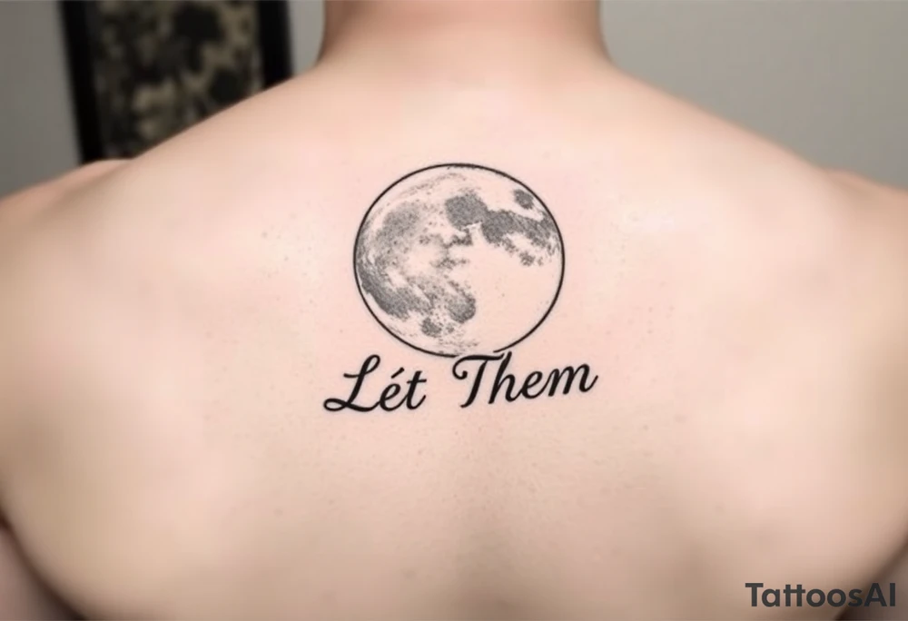 Moon light with être text Let Them tattoo idea