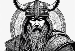 Hooded viking in the land of the dead riding on a raindeer with no face tattoo idea