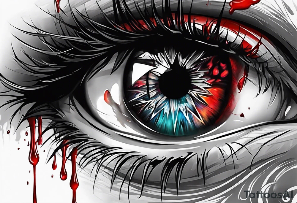 Alucards bleeding eye tattoo idea