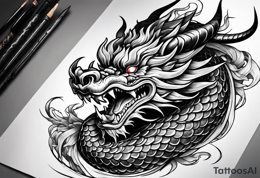 Kaido in dragon form tattoo idea