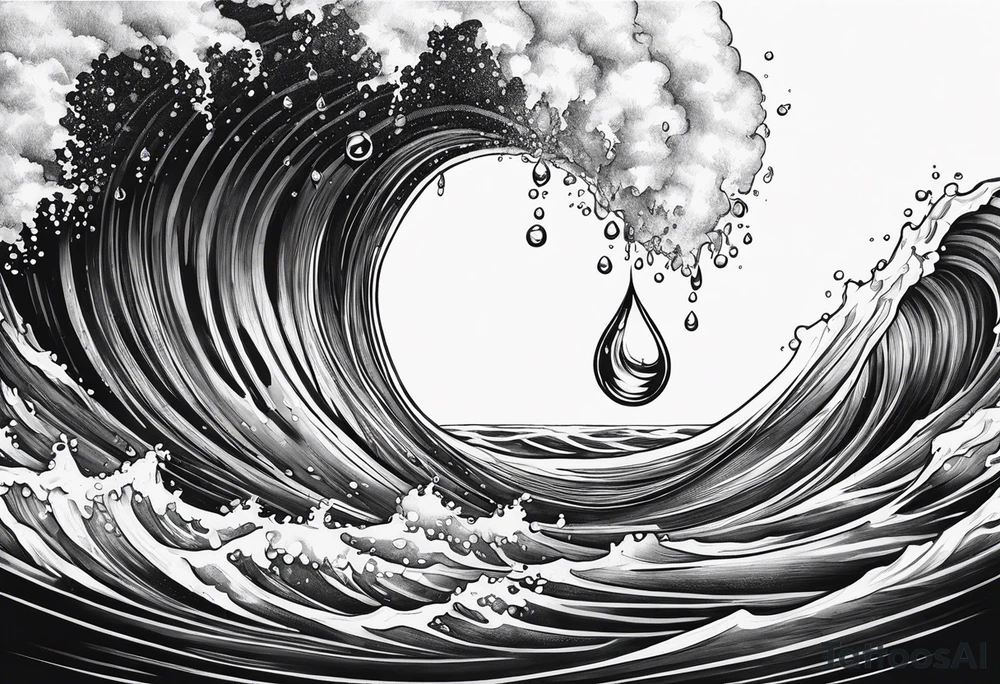 water drop falling into ocean tattoo idea
